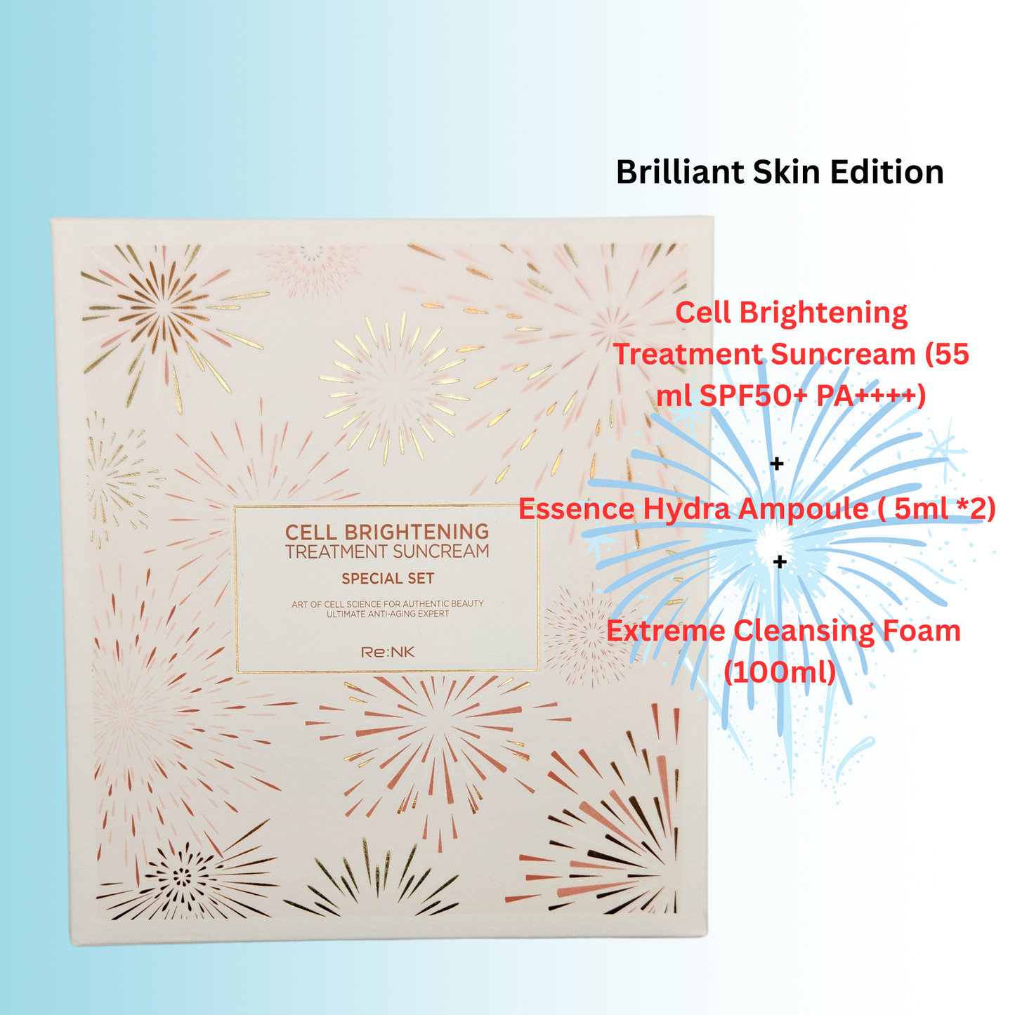 Re:NK Cell Brightening Treatment Suncream Special Set( cleansing form+suncream+hydra apoule)