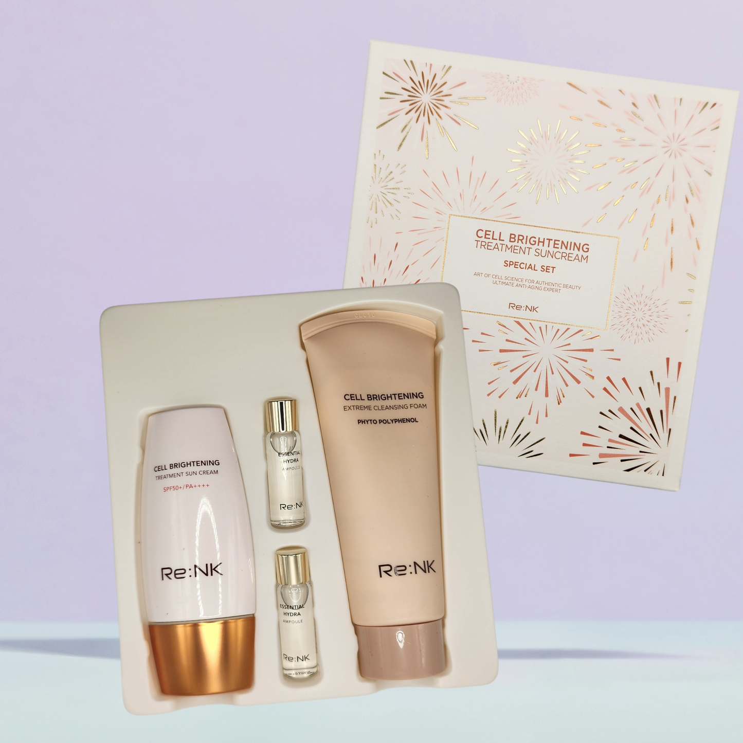 Re:NK Cell Brightening Treatment Suncream Special Set( cleansing form+suncream+hydra apoule)